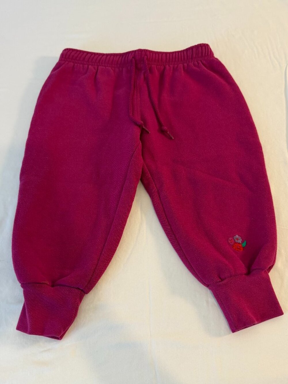 Vintage Circo Girls 3T Pink Fleece Sweatpants Embroidered Flower Joggers